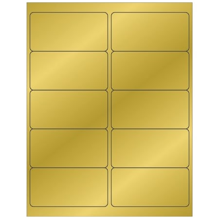 Bsc Preferred 4 x 2'' Gold Foil Rectangle Laser Labels, 1000PK BUY00025258